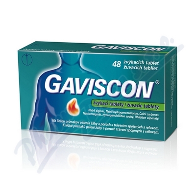 Gaviscon žvýkací tablety por.tbl.mnd. 48