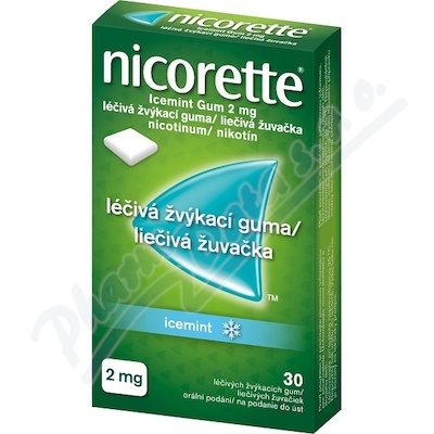Nicorette Icemint Gum 2 mg léčivá žvýkací guma 30