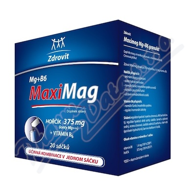 MaxiMag Magnez 375mg+B6 granulki rozpuszczalne 20saszetek