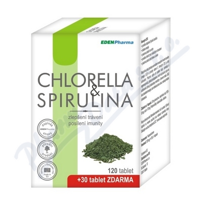 Edenpharma Chlorella Spirulina tbl.120+30 GRATIS