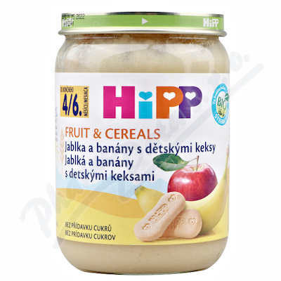 HiPP OV&Zbożowe BIO Jabłko i banany z ciasteczkami 190g
