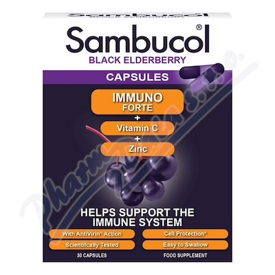 SAMBUCOL Immuno Forte + witamina C + cynk tob.30