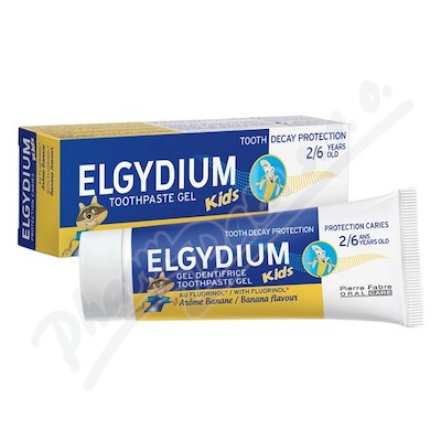 ELGYDIUM Kids pasta do zębów w żelu 2-6 lat 50ml banan