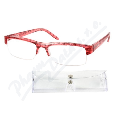 Brýle čtecí +2.00 červeno-černé s pouzdrem