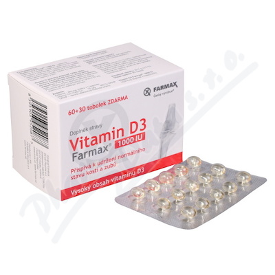 Farmax Witamina D3 1000IU kaps.60+30 GRATIS