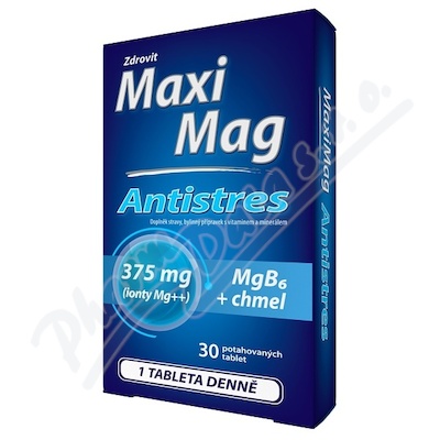 MaxiMag Antistres 375mg Mg+B6+chmiel 30 tabletek