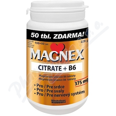 Magnex cytrynian 375 mg+B6 tbl.100+50
