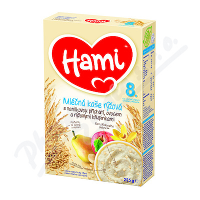 Hami ml. kaszka ryżowa z wanil.+owoce+chrup.8M 225g
