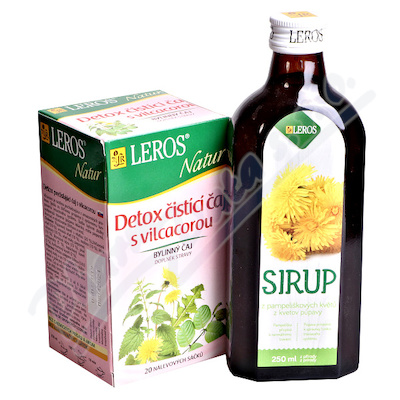 LEROS Syrop z kwiatu mniszka 250ml+herbata Detox 20x1.5g