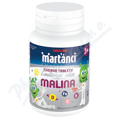 Walmark Marťánci witaminy,tabletki do ssania malina tbl.30