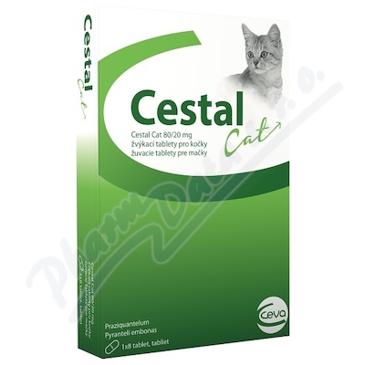 Cestal Cat 80/20mg žvýkací tablety pro kočky tbl.8