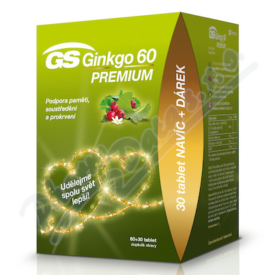 GS Ginkgo 60 Premium tbl.60+30 prezent 2020 ČR/SK