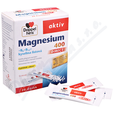 Magnesium 400 +B6 +B12 +kw.foliowy. 20saszetek DoppelH.