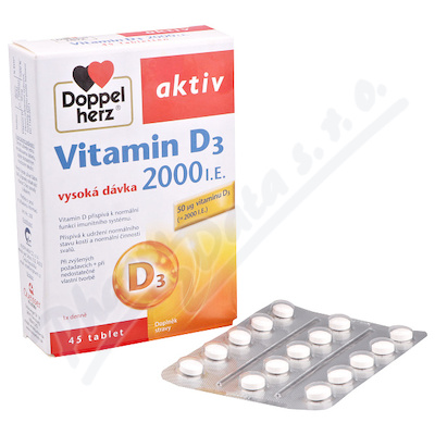 Witamina D3 2000 IU 45 tabletek Doppel Herz