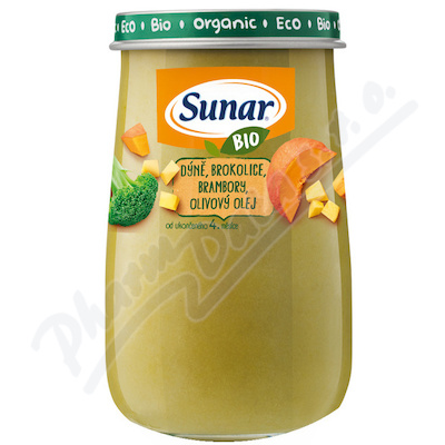 Sunar BIO příkrm Dýně brambory olivový olej 190g