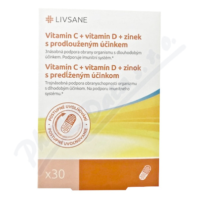 LIVSANE Vitamin C+D+zinek s prodl.účinkem tob.30