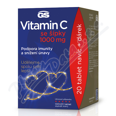 GS Vitamin C1000+šípky tbl.100+20 dárek 2022 ČR/SK