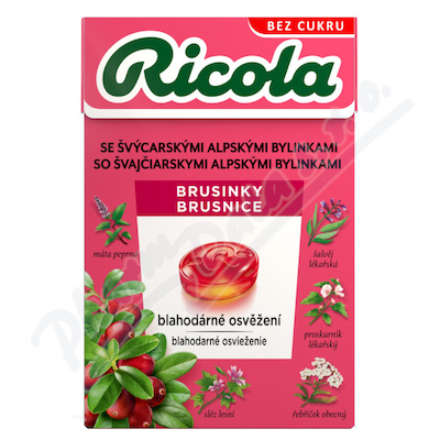 RICOLA Cranberry-żurawina bez cukru 40g