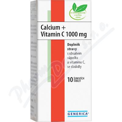 Calcium + Witamina C 1000mg Generica eff.tbl.10
