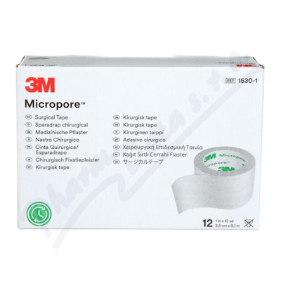 3M Micropore papír.náplast bílá 2.5cmx9.15m 12ks