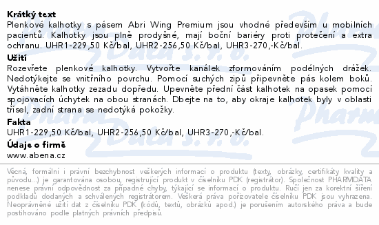 Inkont.kalhotky s pásem Abri Wing Premium L1 15ks